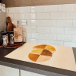 Cirkels - Geel - Minimalistisch Inductie beschermer vinyl 3mm klein -sfeer3