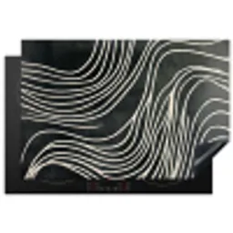 Lijnen - Patroon - Abstract - Wit Inductie beschermer vinyl 3mm klein -3d