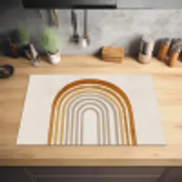 Minimalistisch - Boog - Lijnen - Beige Inductie beschermer vinyl 3mm klein -sfeer5