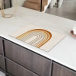 Minimalistisch - Boog - Lijnen - Beige Inductie beschermer vinyl 3mm klein -sfeer8