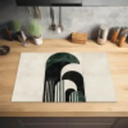 Bogen - Donkergroen - Lijnen Inductie beschermer vinyl 3mm klein -sfeer5