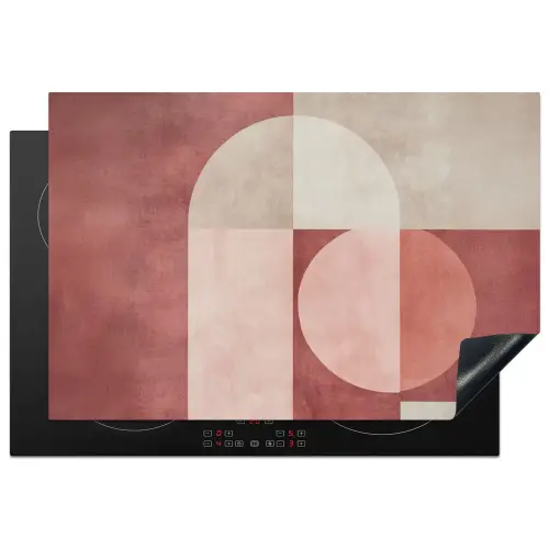 Figuren - Abstract - Roze Inductie beschermer vinyl 3mm klein -3d