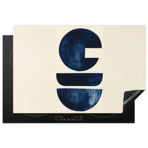 Vormen - Blauw - Abstract Inductie beschermer vinyl 3mm klein -3d