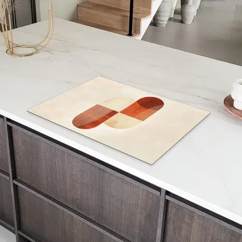 Bogen - Beige - Vormen Inductie beschermer vinyl 3mm klein -sfeer8