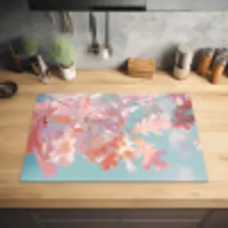 Eikenbladeren - Takken - Roze Inductie beschermer vinyl 3mm klein -sfeer5