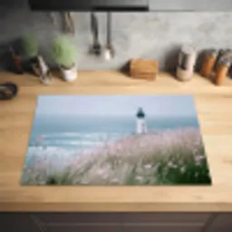 Vuurtoren - Klif - Zee - Bloemen Inductie beschermer vinyl 3mm klein -sfeer5