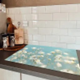 Stengels - Bloemen - Lucht - Wit Inductie beschermer vinyl 3mm klein -sfeer3