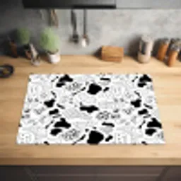Abstract - Zwart - Wit - Diversiteit Inductie beschermer vinyl 3mm klein 276 -sfeer5