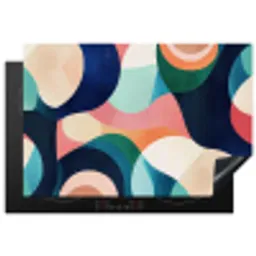 Abstract - Blauw - Roze Inductie beschermer vinyl 3mm klein -3d