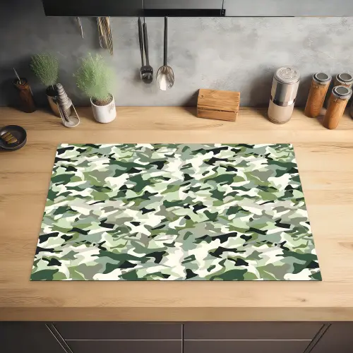 Abstract - Camouflage - Groen Inductie beschermer vinyl 3mm klein 276 -sfeer5