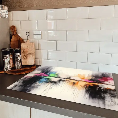 Abstract - Kleurexplosie - Landschap Inductie beschermer vinyl 3mm klein -sfeer3