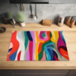 Abstract - Kleurrijk - Golven - Lijnen Inductie beschermer vinyl 3mm klein -sfeer5
