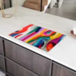 Abstract - Kleurrijk - Golven - Lijnen Inductie beschermer vinyl 3mm klein -sfeer8