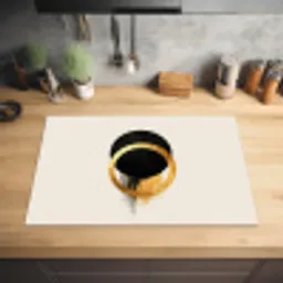 Abstract ontwerp - Zwarte cirkel - Verfvlekken Inductie beschermer vinyl 3mm klein -sfeer5