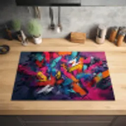 Abstract - Explosie - Neonkleuren Inductie beschermer vinyl 3mm klein -sfeer5