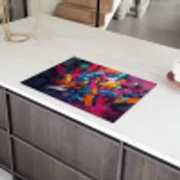 Abstract - Explosie - Neonkleuren Inductie beschermer vinyl 3mm klein -sfeer8