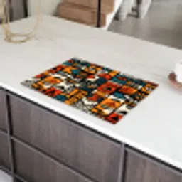 Abstract - Gezichten - Mozaïek Inductie beschermer vinyl 3mm klein -sfeer8