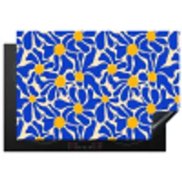 Abstract - Bloem - Blauw Inductie beschermer vinyl 3mm klein 276 -3d