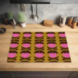 Abstract - Bloemen - Roze Inductie beschermer vinyl 3mm klein 276 -sfeer5