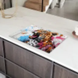 Abstract - Luipaard - Kleurrijk Inductie beschermer vinyl 3mm klein -sfeer8