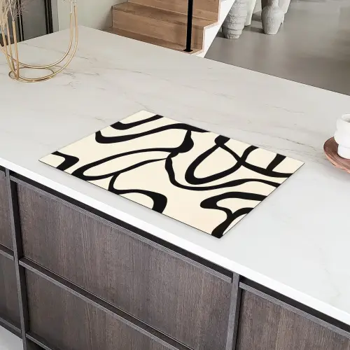 Abstract - Lijnen - Modern - Beige Inductie beschermer vinyl 3mm klein -sfeer8