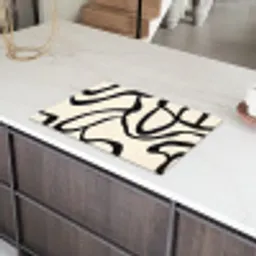 Abstract - Lijnen - Modern - Beige Inductie beschermer vinyl 3mm klein -sfeer8