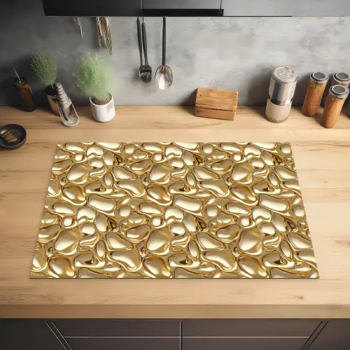 Abstract - Modern - Goud Inductie beschermer vinyl 3mm klein 276 -sfeer5