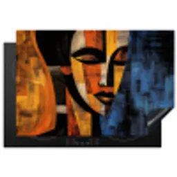 Abstract - Portret - Kleurvakken Inductie beschermer vinyl 3mm klein -3d