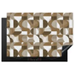 Abstract - Retro - Bruin Inductie beschermer vinyl 3mm klein 276 -3d