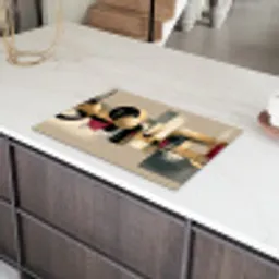 Abstract - Vormen - Beige - Texturen Inductie beschermer vinyl 3mm klein -sfeer8