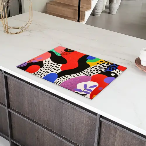Abstract - Vormen - Kleuren - Stippen Inductie beschermer vinyl 3mm klein -sfeer8