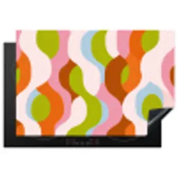 Abstract - Vormen - Roze Inductie beschermer vinyl 3mm klein -3d