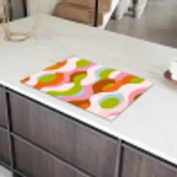 Abstract - Vormen - Roze Inductie beschermer vinyl 3mm klein -sfeer8
