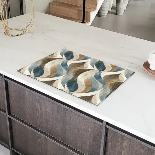 Abstract - Golven - Kleurrijk Inductie beschermer vinyl 3mm klein 276 -sfeer8