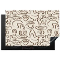 Abstract - Beige - Patroon - Donkerbruin Inductie beschermer vinyl 3mm klein 276 -3d