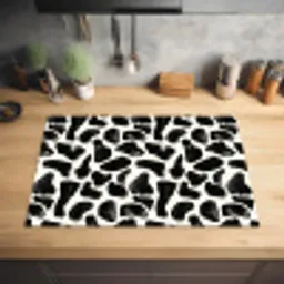 Dierenpatroon - Vlekken - Zwart - Wit Inductie beschermer vinyl 3mm klein 276 -sfeer5
