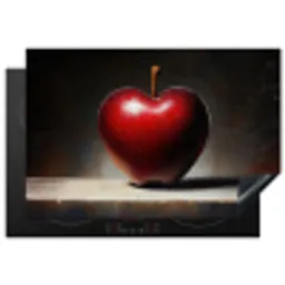 Apple - Hart - Rood Inductie beschermer vinyl 3mm klein -3d