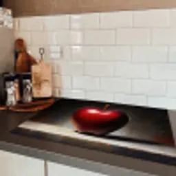 Apple - Hart - Rood Inductie beschermer vinyl 3mm klein -sfeer3