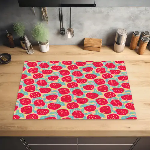 Appels - Rood - Stippen Inductie beschermer vinyl 3mm klein 276 -sfeer5