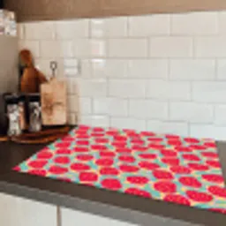 Appels - Rood - Stippen Inductie beschermer vinyl 3mm klein 276 -sfeer3