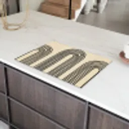 Boogvormen - Zwart - Strak Inductie beschermer vinyl 3mm klein -sfeer8