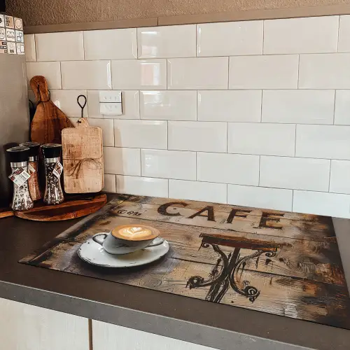 Artistiek Koffie Moment Inductie beschermer vinyl 3mm klein -sfeer3