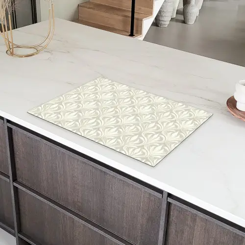 Barok - Patroon - Beige Inductie beschermer vinyl 3mm klein 276 -sfeer8