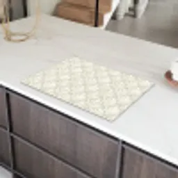 Barok - Patroon - Beige Inductie beschermer vinyl 3mm klein 276 -sfeer8