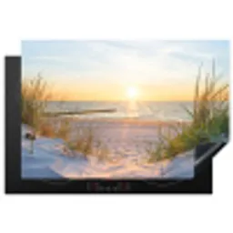 Strandzonsondergang met Helmgras Inductie beschermer vinyl 3mm klein -3d