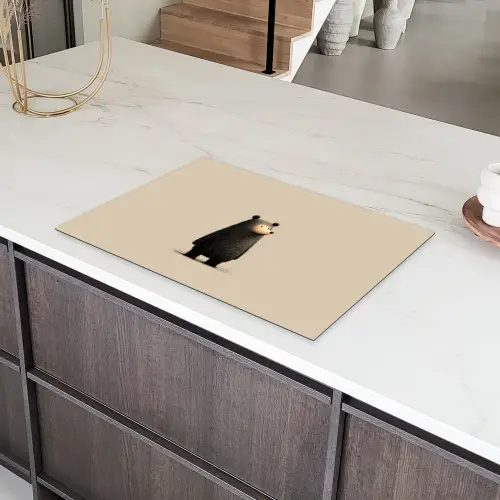 Beer - Donkerbruin - Minimalistisch Inductie beschermer vinyl 3mm klein -sfeer8