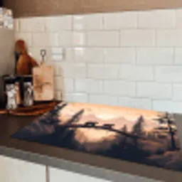 Beren - Bomen - Landschap - Zonsondergang Inductie beschermer vinyl 3mm klein -sfeer3