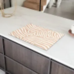 Beige - Aardspatroon Inductie beschermer vinyl 3mm klein -sfeer8