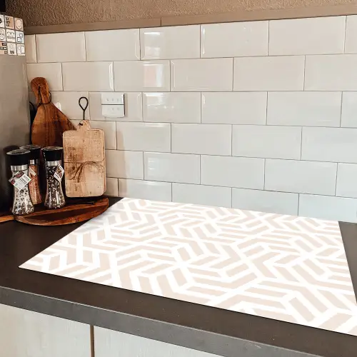 Beige - Geometrie - Patronen - Abstract Inductie beschermer vinyl 3mm klein 276 -sfeer3