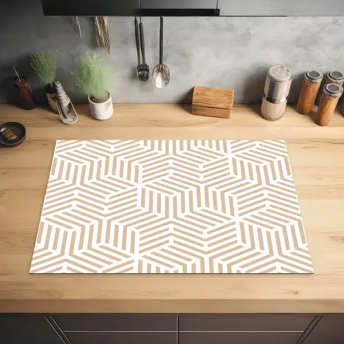 Beige - Geometrie - Patronen - Abstract Inductie beschermer vinyl 3mm klein 276 -sfeer5